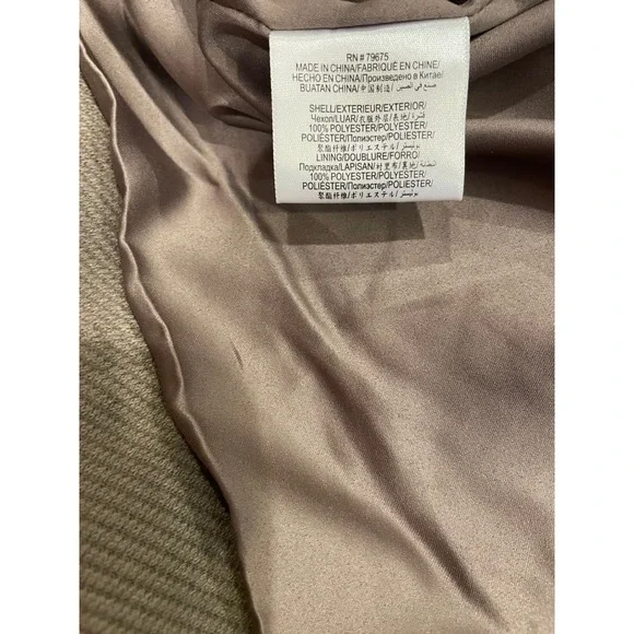 BCBGMAXAZRIA Women's Double Breasted Beige Taupe Grey Jacket Size Large Classic - Picture 6 of 7